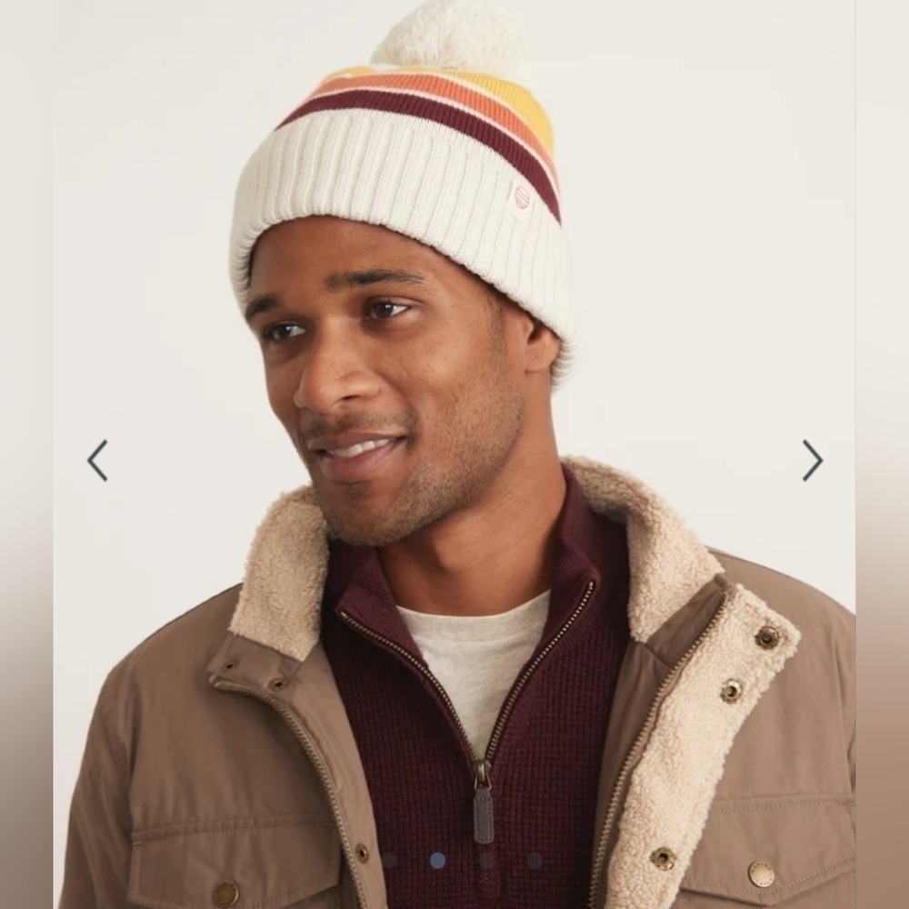Marine layer ML X LF pom Beanie sunset stripe